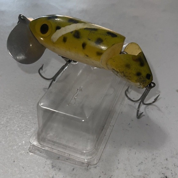 Vintage Fred Arbogast Jitterbug Jointed Akron Ohio BLACK W...